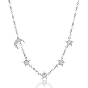 Sterling Silver Moon and Stars Necklace